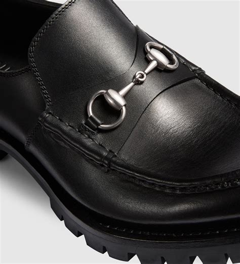 gucci gg 1018/s men'|Men's loafer with Horsebit in black shiny leather .